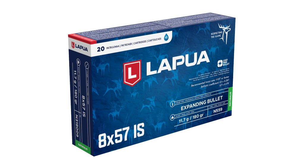 Lapua 8x57 IS (Blyfri) 11,7g Naturalis