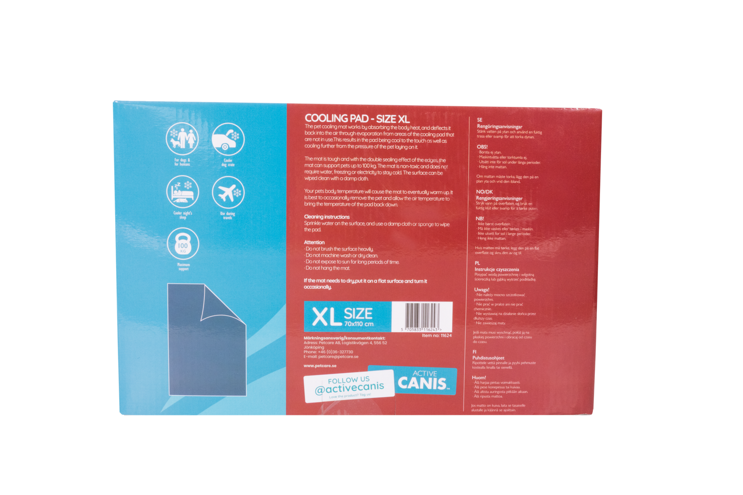 AC Cooling Pad XL 70*110cm Gray