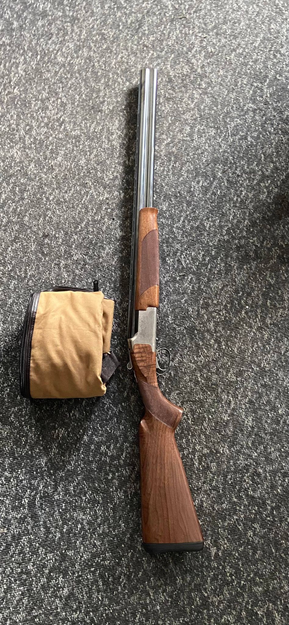 Sammenfoldeligt haglgevær foderal i canvas og læder