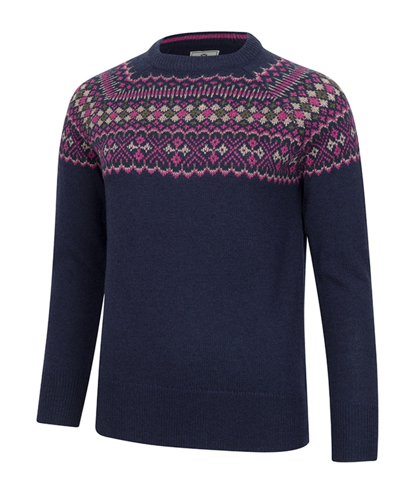 Hogg of Fife Jura Ladies Fair Isle Crew Neck Pullover